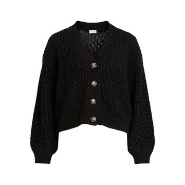 Vila vinorila button l/s knit cardigan/r zwart