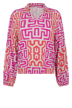 Zoso Isa Fantasy fabric  printed blouse sand/pink