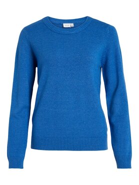 Vila viril o-neck l/s  knit top - noos Lapis Blue DARK MELANGE