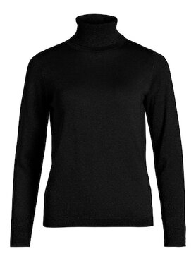 Vila vianta roll-neck l/s glitter knit top Black DTM GLITTER