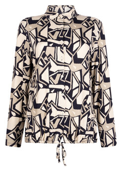 Zoso Edith Allover printed blouse navy/ivory sand