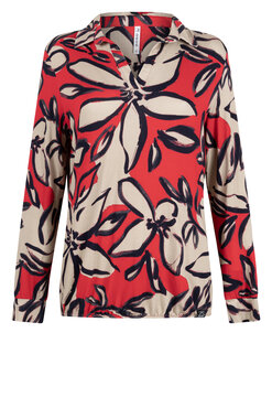 Zoso Semmy Allover printed blouse red navy/ivory