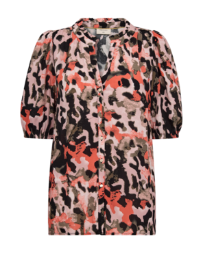 Freequent fqlexey-shirt Black w. Hot Coral