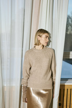 Freequent fqpearl-pullover Simply Taupe Mel.