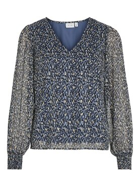 Vila vifalia dotta v-neck l/s top/lc Bijou Blue