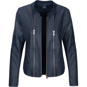 One Two Luxzuz Nieuwe Athena Faux Leather Jacket Blue Nights