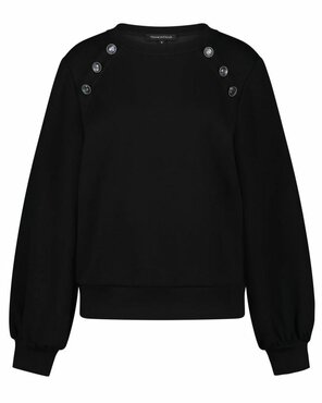 Tramontana Sweater Sailor Buttons Black