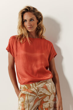 Tramontana Shimmer Fabric Mix Top Terra C16-16-401