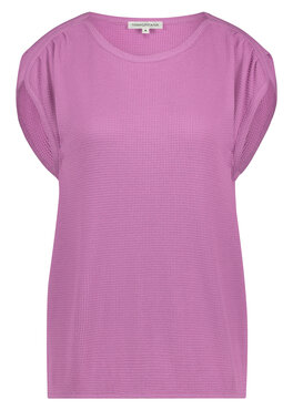 Tramontana Pique Cap-Sleeved Top VioletRose D07-16-401