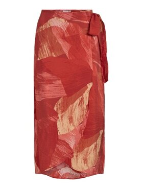Vila vidolira ela hw midi sharong skirt Aurora Red