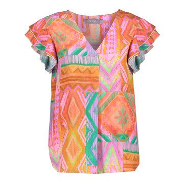 Geisha Top red/green  53478-20