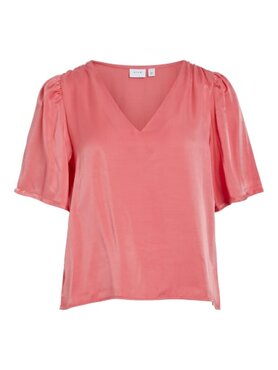 Vila visania v-neck 2/4 top/dc/r Dubarry