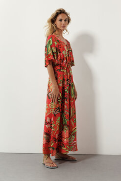 Tramontana Dress Blooming Floral Stitch PrintCorals C11-16-501