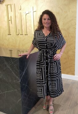 Vila vifrelli klio v-neck s/s midi dress Black Beauty