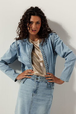 Tramontana Braided detailed jacket light blue denim