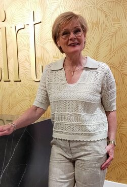Vila viseldine polo 2/4 knit top Birch