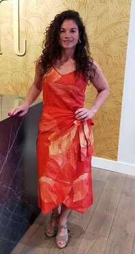 Vila vidolira ela hw midi sharong skirt Aurora Red
