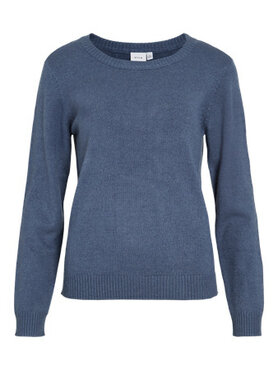 Vila viril o-neck l/s  knit top - noos Vintage Indigo DARK MELANGE