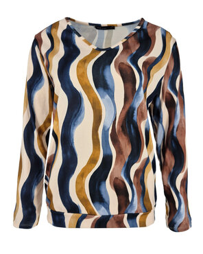Fos Top - Bella Brush Strokes-FB Navy
