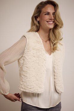 Tramontana Hairy Yarn Vest Stone