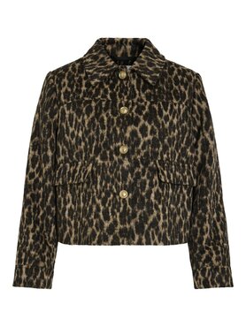 Vila visimba l/s short jacket Black Beauty LEOPARD