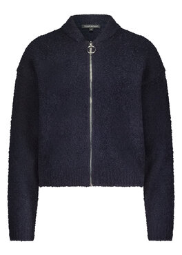 Tramontana Bouclé Cardigan Zipper Midnight