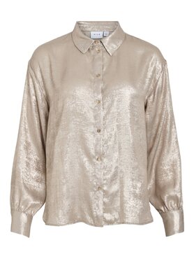 Vila vimetalla l/s shirt/r Birch GLITTER LIGHT GOLD