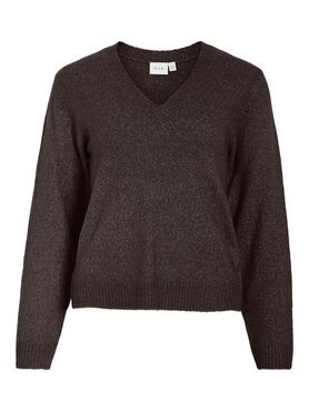 Vila vimiraz v-neck l/s knit top/pb Coffee Bean