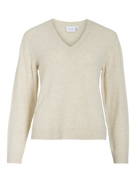Vila vimiraz v-neck l/s knit top/pb Birch