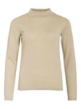 Vila viginny l/s glitter knit top/pb Frosted Almond LIGHT GOLD GLITTER