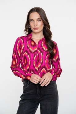 Geisha Blouse print pink/fuchsia