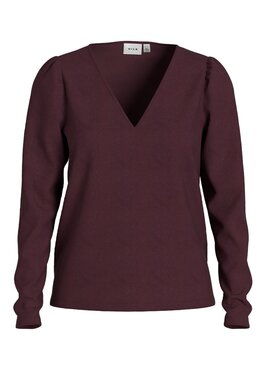 Vila vieleinas v-neck top Fig SILVER GLITTER