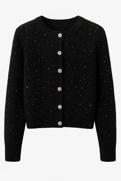 Tramontana Sequin Cardigan Black