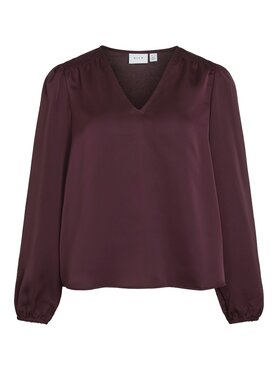 Vila viellette l/s smock satin top fig
