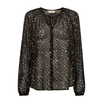Freequent fqsanda-blouse Black w. Kombu Green