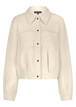 Tramontana Faux Fur Knitted Jacket Stone