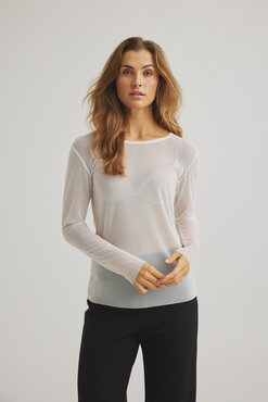 One Two Luxzuz Sigborg Mesh T-shirt 737 Cream