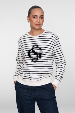 Geisha Sweat striped  navy, off-white 62091-41