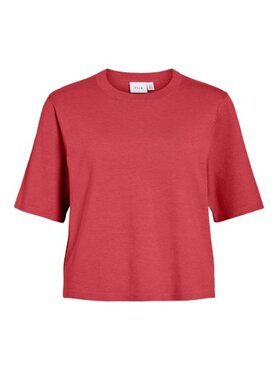 Vila vimalu o-neck 2/4 knit top-noos Hibiscus MELANGE