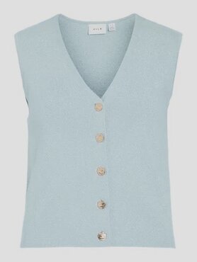 Vila vicharvi s/l button glitter knit vest Nantucket Breeze LIGHT GOLD GLITTER