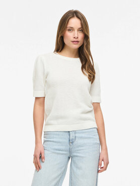 Vila vidalo o-neck s/s knit top - noos White Alyssum