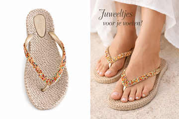 Ilse Jacobsen Flip Flops with Rhinestones Platin