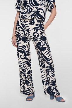 Geisha Pants naive flower  navy/off-white 61141-26