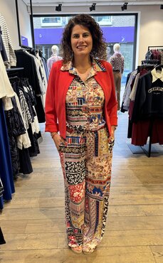 K-design Mouwloze jumpsuit met design C317