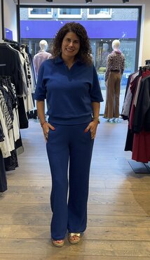 Tramontana Polo Collar Top  Ink