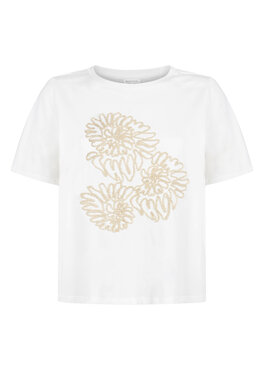 Tramontana Embroidered Artwork T-Shirt  OffWhite