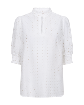 Freequent fqflory-blouse Brilliant White w. Silver