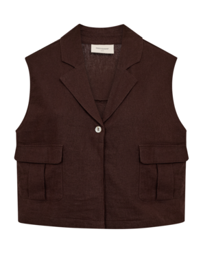 Freequent fqlava-waistcoat Coffee Bean