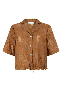 Tramontana Short-Sleeve Blouse Drawcord  Kombucha