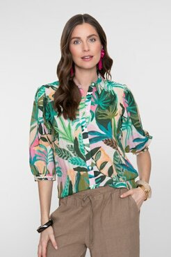 Geisha blouse  green/ecru 63450-20
